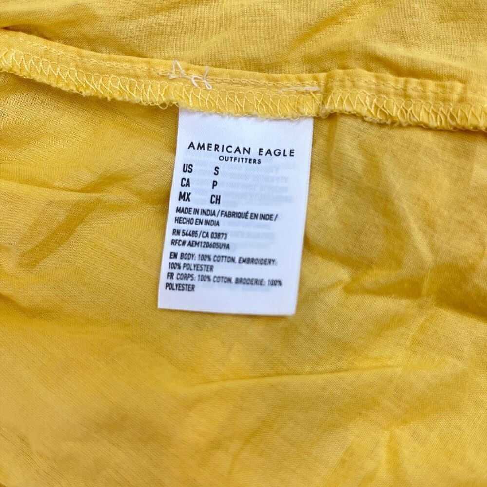 American Eagle Outfitters Womens Eyelet Smocked Waist Mini Skirt Yellow Sz Small - Picture 5 of 14